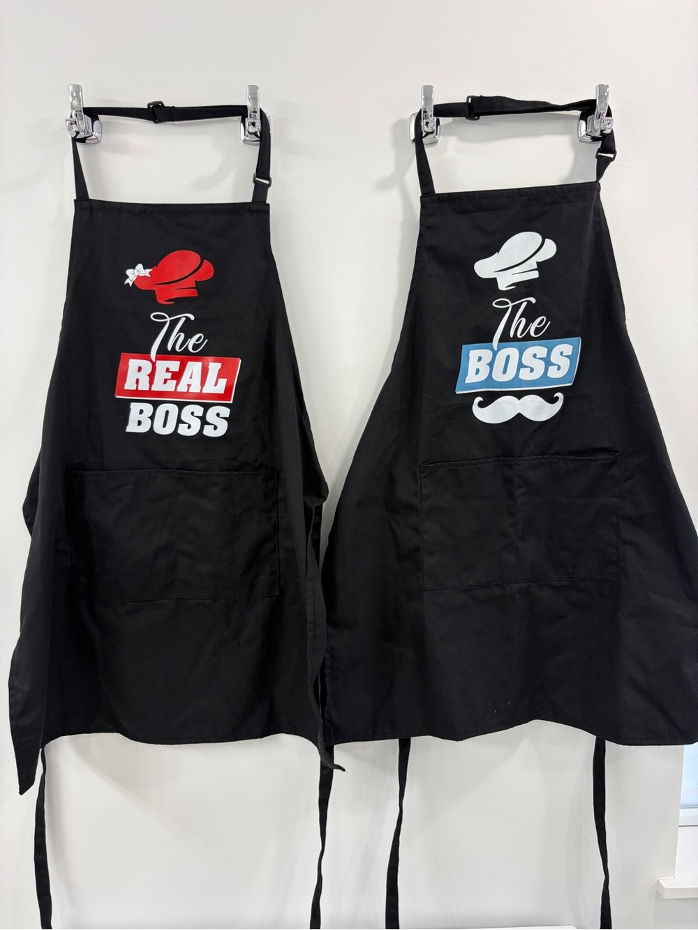 Couples 'The Real Boss' & 'The Boss' Black Aprons